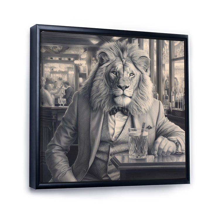 Lion Having A Drink - Animal Home Decor Art