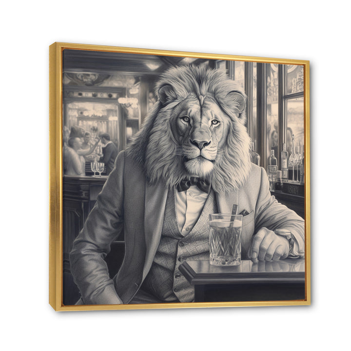Lion Having A Drink - Animal Home Decor Art