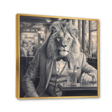 Lion Having A Drink - Animal Home Decor Art