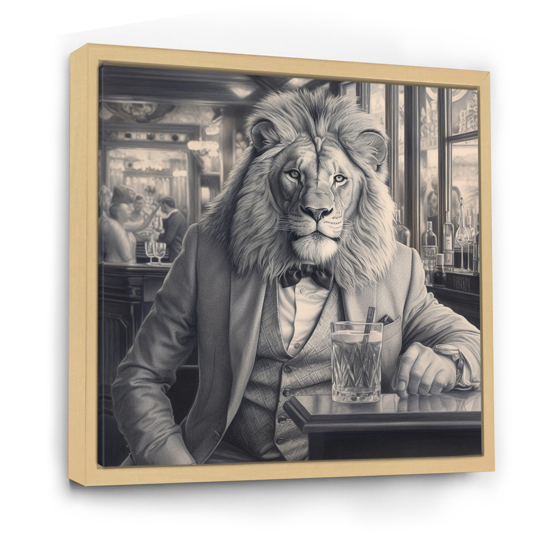 Lion Having A Drink - Animal Home Decor Art