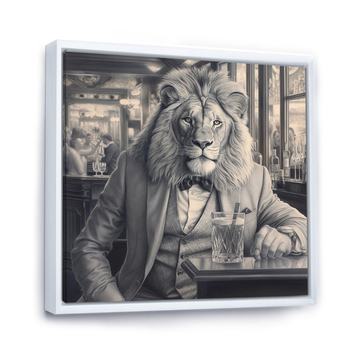 Lion Having A Drink - Animal Home Decor Art