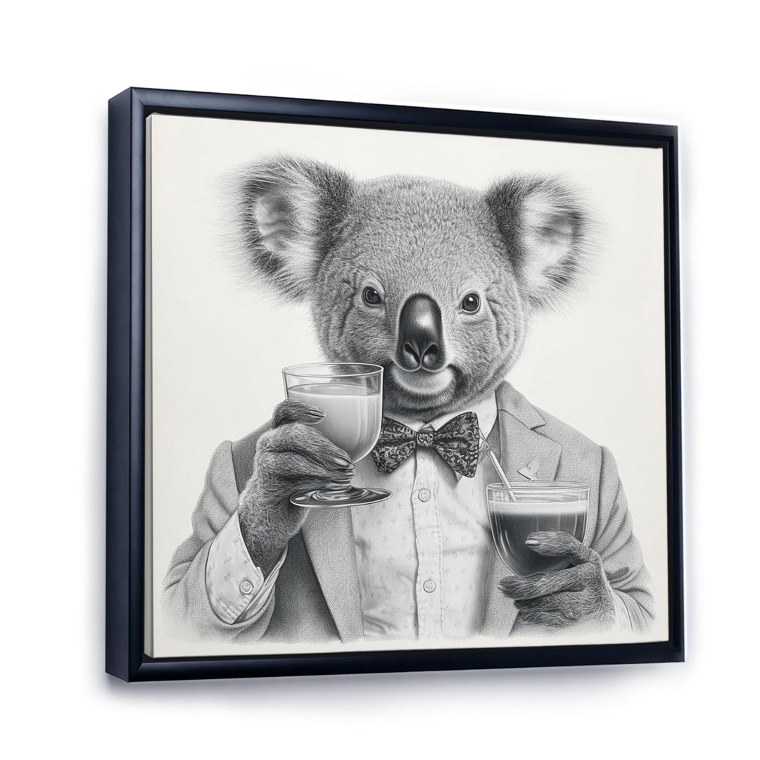 Koala Having A Drink - Animal Living Room Wall Art