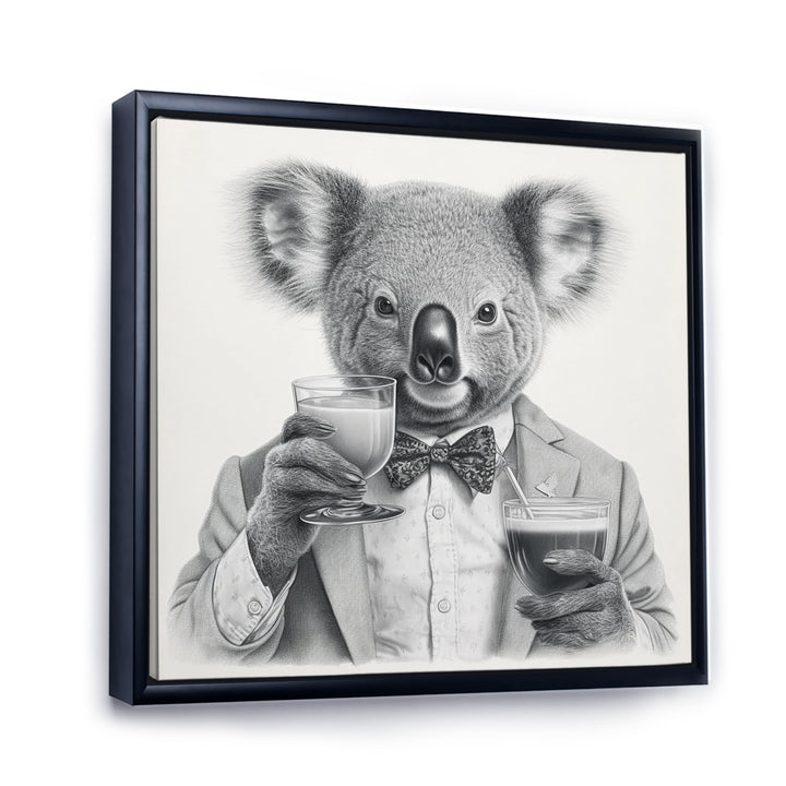 Koala Having A Drink - Animal Living Room Wall Art