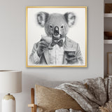 Koala Having A Drink - Animal Living Room Wall Art