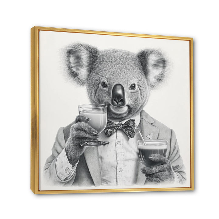Koala Having A Drink - Animal Living Room Wall Art