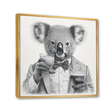 Koala Having A Drink - Animal Living Room Wall Art