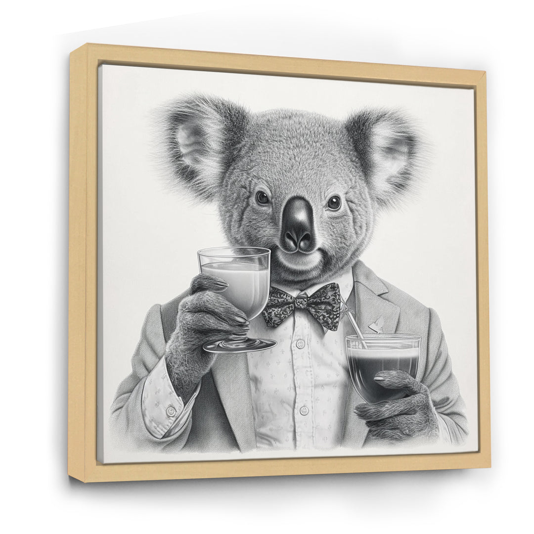 Koala Having A Drink - Animal Living Room Wall Art