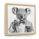 Koala Having A Drink - Animal Living Room Wall Art