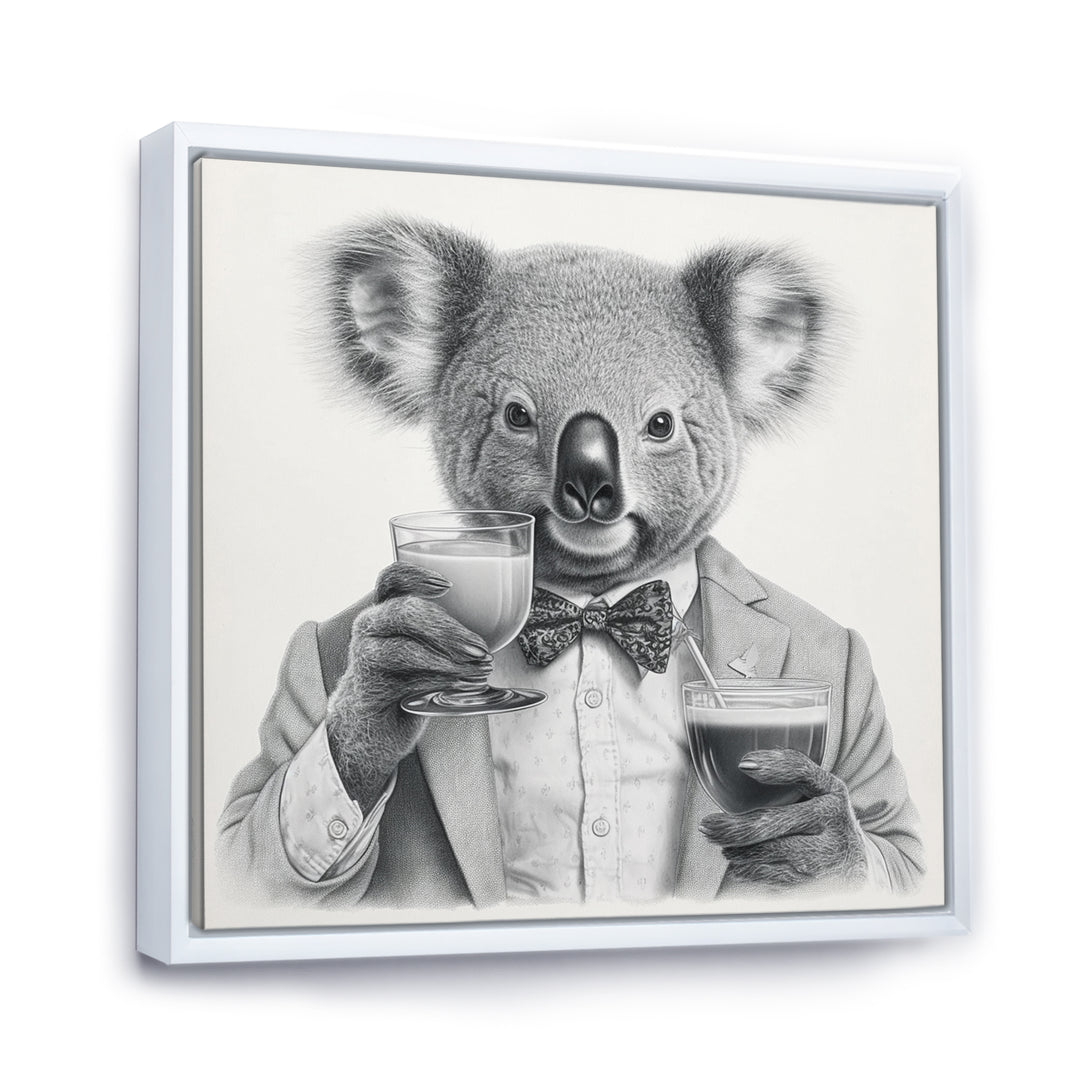 Koala Having A Drink - Animal Living Room Wall Art