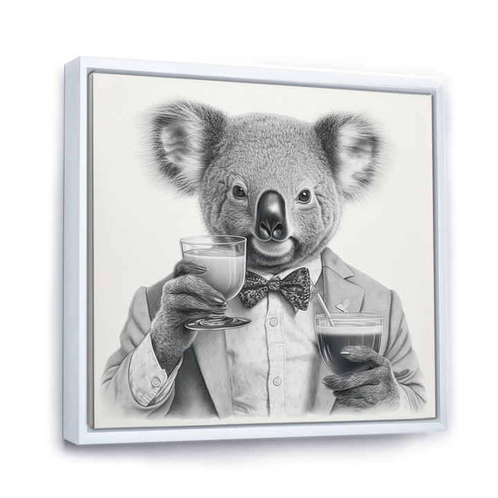 Koala Having A Drink - Animal Living Room Wall Art