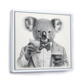 Koala Having A Drink - Animal Living Room Wall Art