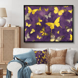 Yellow and Purple Butterfly - Yellow Butterfly Wall Art