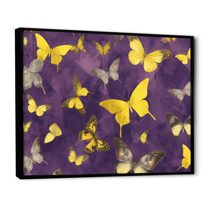 Yellow and Purple Butterfly - Yellow Butterfly Wall Art