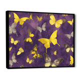 Yellow and Purple Butterfly - Yellow Butterfly Wall Art