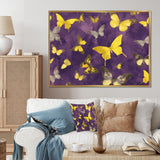 Yellow and Purple Butterfly - Yellow Butterfly Wall Art