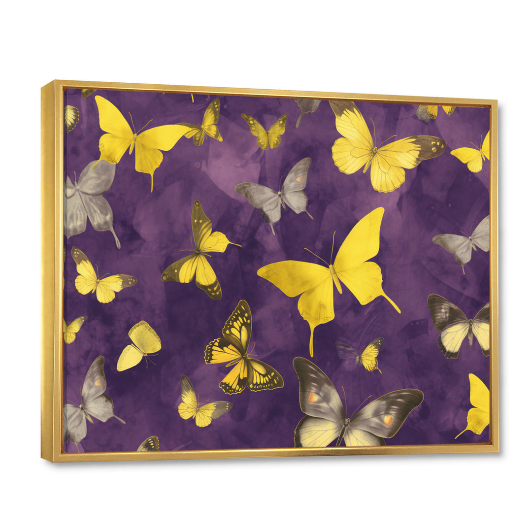 Yellow and Purple Butterfly - Yellow Butterfly Wall Art