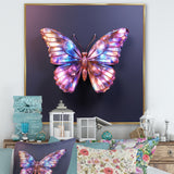 Purple and Pink Butterfly - Butterfly Framed Canvas Art