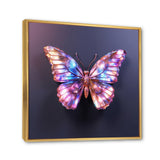 Purple and Pink Butterfly - Butterfly Framed Canvas Art