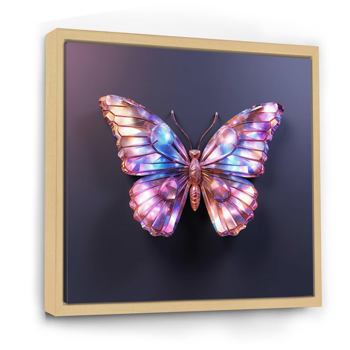 Purple and Pink Butterfly - Butterfly Framed Canvas Art