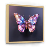 Purple and Pink Butterfly - Butterfly Framed Canvas Art
