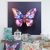 Purple and Pink Butterfly - Butterfly Framed Canvas Art