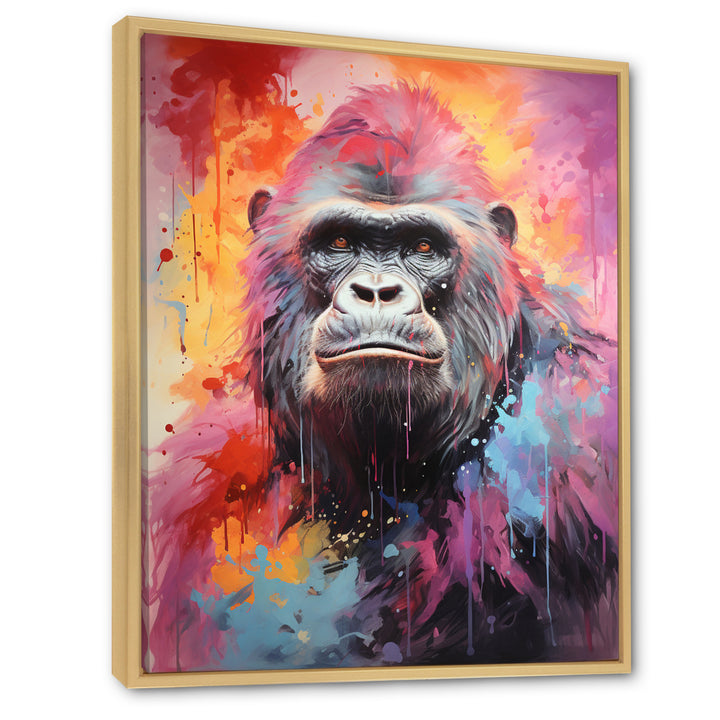Pink Black Popart Gorilla - Gorilla Wall Art Prints