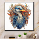 Blue White Vibrant Heron - Blue Heron Wall Art