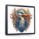 Blue White Vibrant Heron - Blue Heron Wall Art