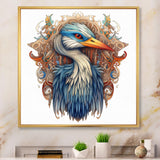 Blue White Vibrant Heron - Blue Heron Wall Art