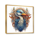 Blue White Vibrant Heron - Blue Heron Wall Art