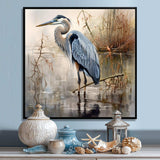 Graceful Heron Waterbird IV - Animals Canvas Wall Art