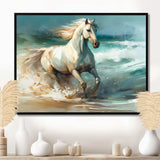 Horse On The Beach II - Animals Canvas Wall Art