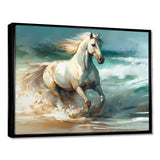 Horse On The Beach II - Animals Canvas Wall Art