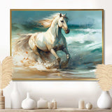 Horse On The Beach II - Animals Canvas Wall Art