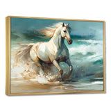 Horse On The Beach II - Animals Canvas Wall Art