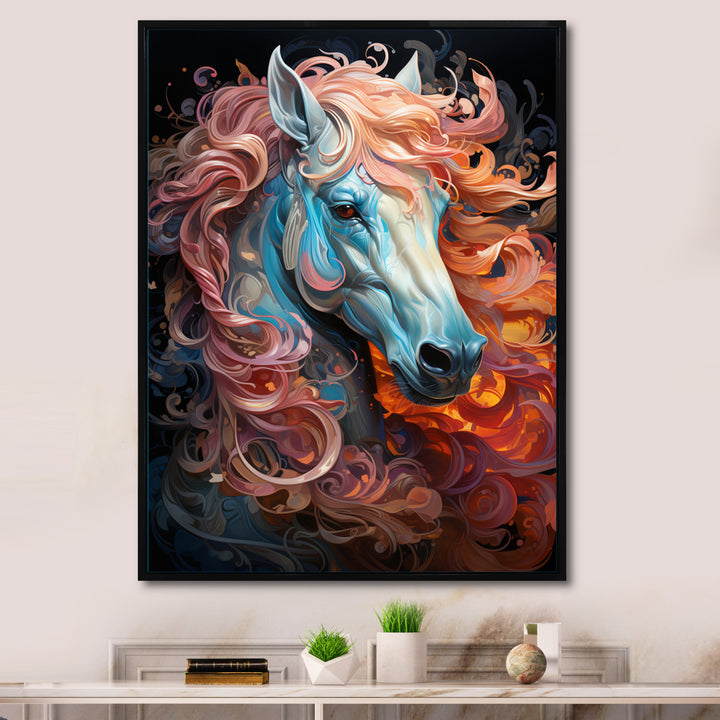Colorful Horse Mane - Horse Living Room Wall Art