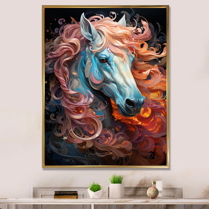 Colorful Horse Mane - Horse Living Room Wall Art