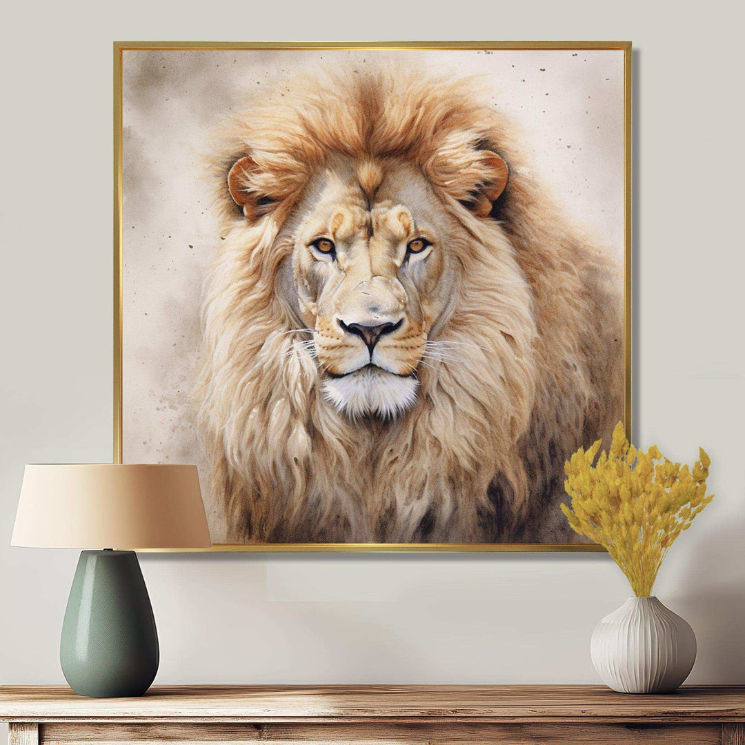 Fierce Lion II - Animals Canvas Wall Art