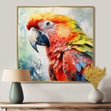 Tropical Parrot In Paradise II - Animals Canvas Wall Art