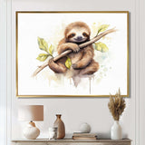 Lazy Sloth - Animals Canvas Wall Art