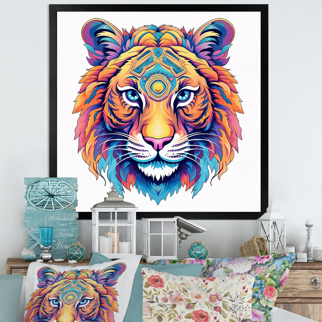 Vibrant Tiger Head - Orange Tiger Wall Art