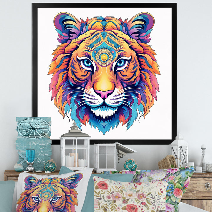 Vibrant Tiger Head - Orange Tiger Wall Art