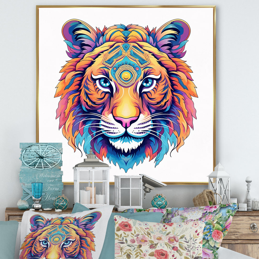 Vibrant Tiger Head - Orange Tiger Wall Art