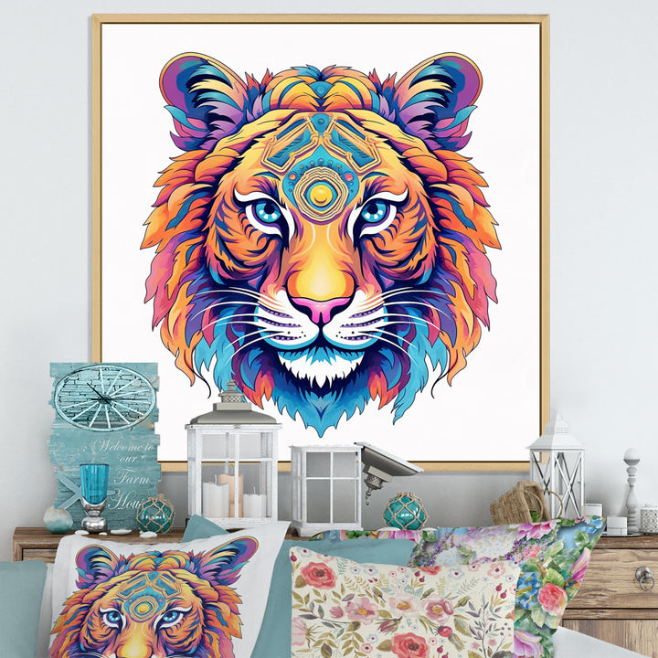 Vibrant Tiger Head - Orange Tiger Wall Art