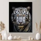 Fierce White Tiger II - Animals Canvas Wall Art