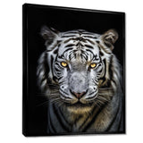 Fierce White Tiger II - Animals Canvas Wall Art