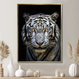 Fierce White Tiger II - Animals Canvas Wall Art