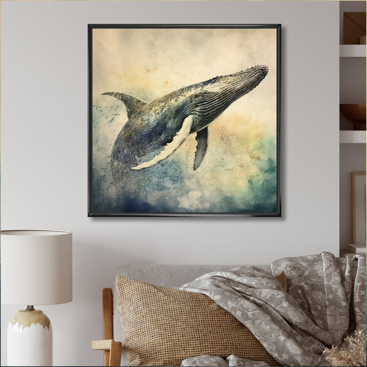 Graceful Whale - Whale Canvas Wall Art