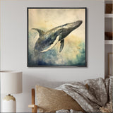 Graceful Whale - Whale Canvas Wall Art