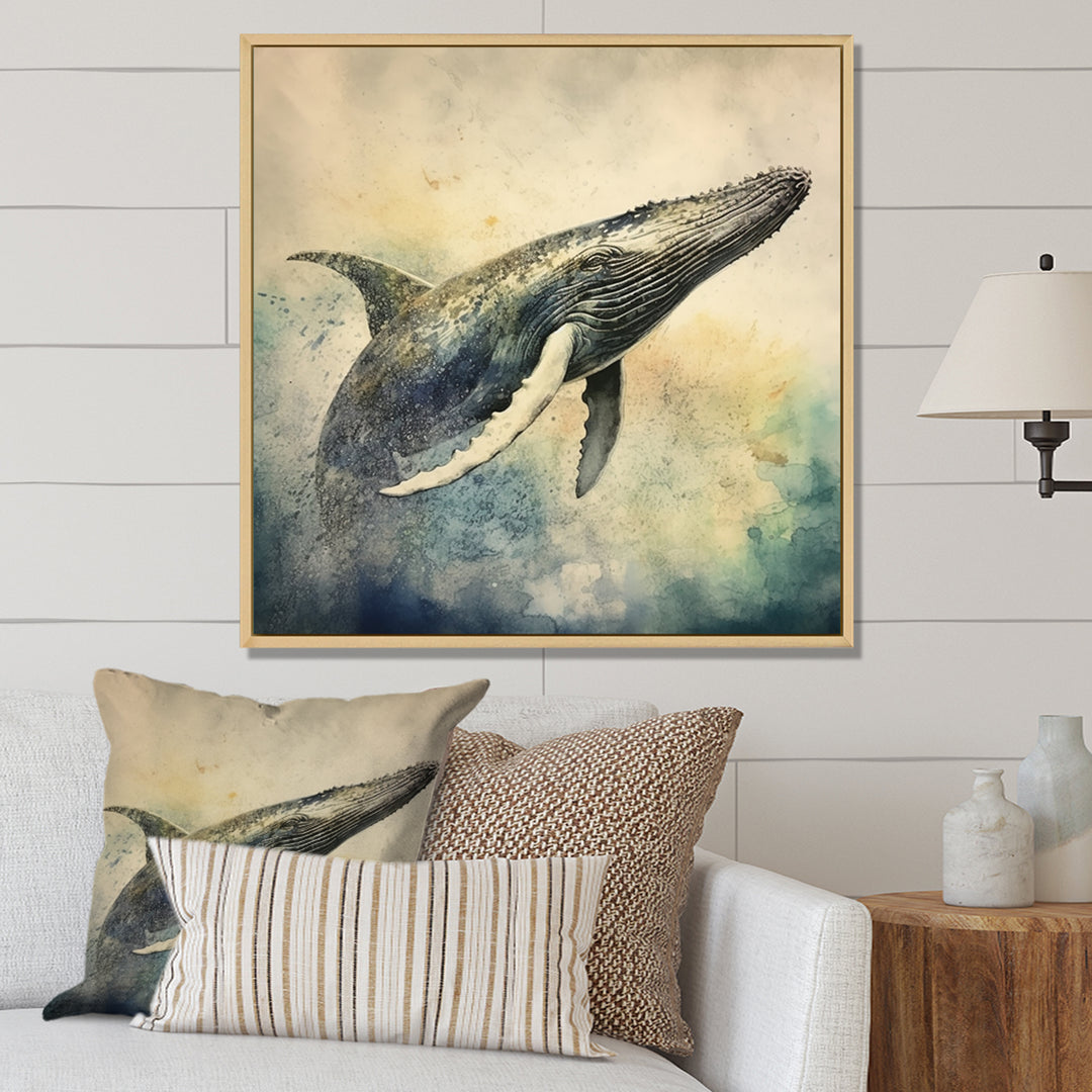 Graceful Whale - Whale Canvas Wall Art